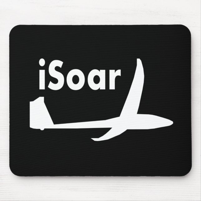 Mousepad branco iSoar no preto (Frente)