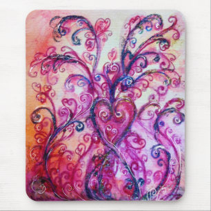 Mousepad Branco roxo cor-de-rosa brilhante dos FLOURISHES