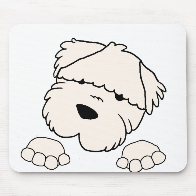 Mousepad brandamente revestido wheten espreitar do terrier (Frente)