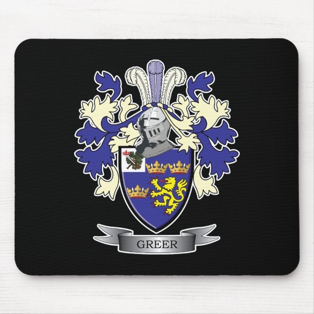 Mousepad Brasão da crista da família de Greer (Frente)