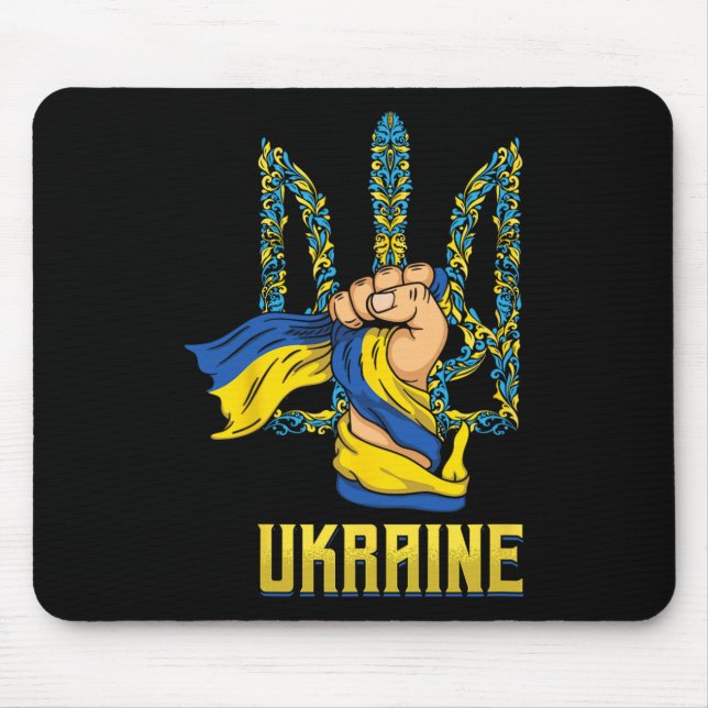 Mousepad Brasão da Ucrânia Orgulhoso Ucraniano  (Frente)