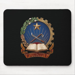 Mousepad brasão de armas símbolo emblema bandeira da Angola