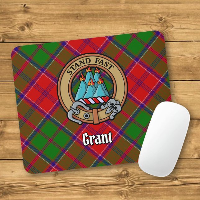 Mousepad Brasão do Clã Grant sobre Tartan (Criador carregado)