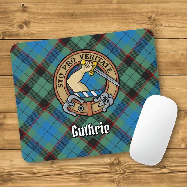Mousepad Brasão do Clã Guthrie sobre Tartan (Criador carregado)