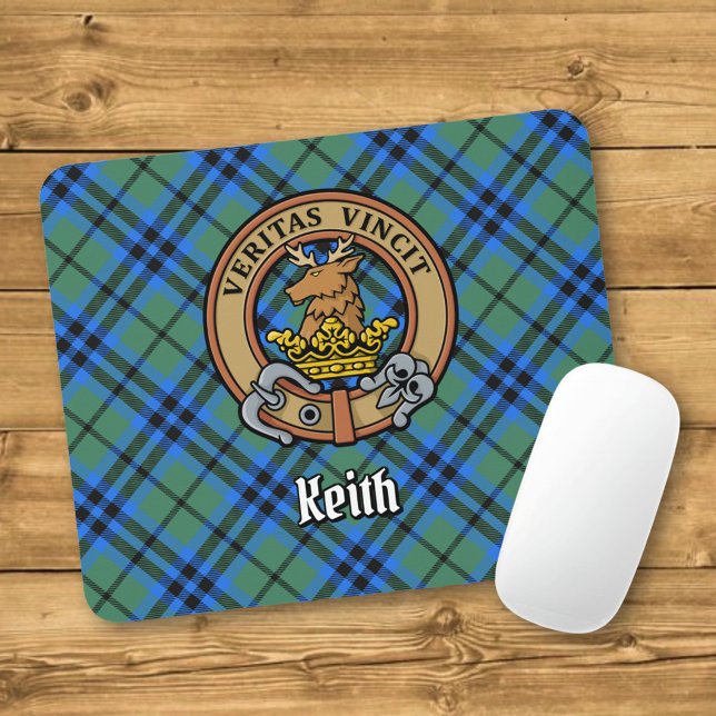 Mousepad Brasão do Clã Keith sobre Tartan (Criador carregado)