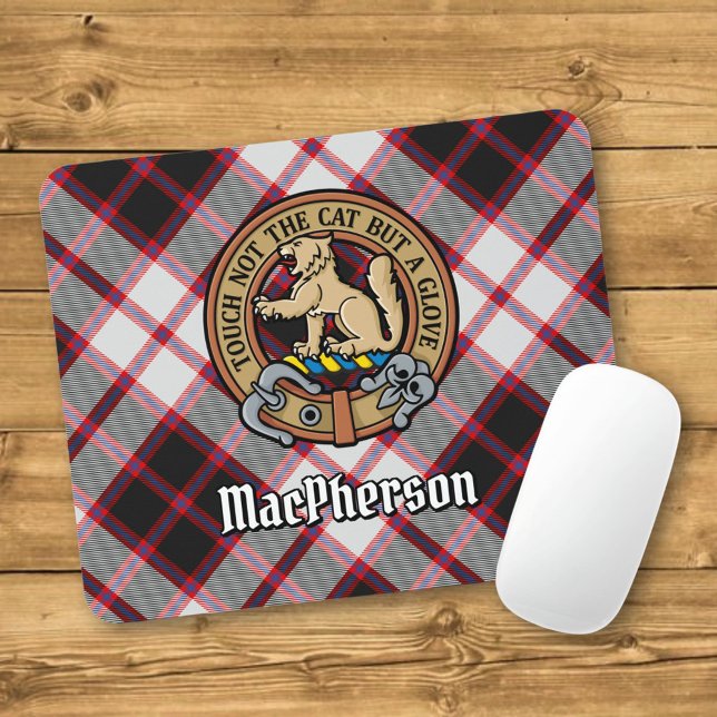 Mousepad Brasão do clã MacPherson sobre o Tartan de Caça (Criador carregado)