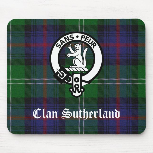 Mousepad Brasão do Clã Sutherland e Tartan (Frente)