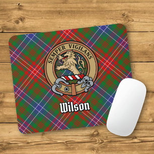 Mousepad Brasão do Clã Wilson sobre Xadrez Moderno