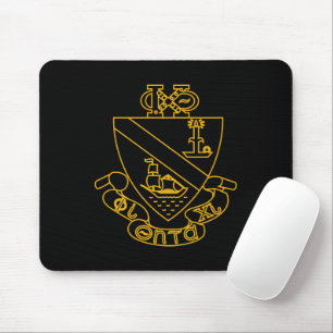 Mousepad Brasão Phi Chi Theta Dourado e Preto