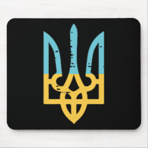 Mousepad Brasão ucraniano de tridente de bolso de bandeira 