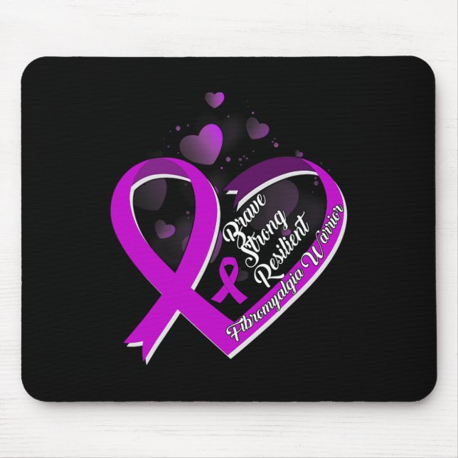 Mousepad Brave Strong Resilient Fibromialgia Guerreira Awar (Frente)