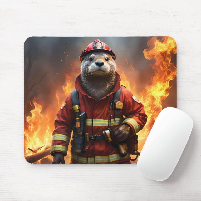 Mousepad **"Bravura De Borracha: O Bombeiro Mais Ocupado"** (Com mouse)