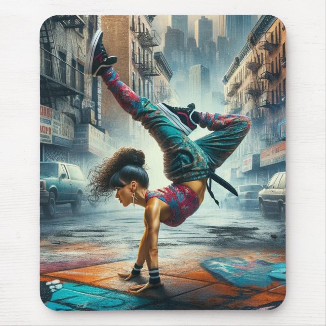 Mousepad Breakdancer Women in action Silhout Nova Iorque (Frente)