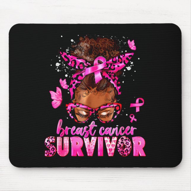 Mousepad Breast Cancer Awareness Survivor Black Women Melan (Frente)