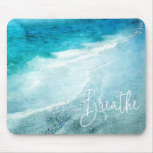 Breathe Yoga Cote Retro Beach Teal Blue Ocean