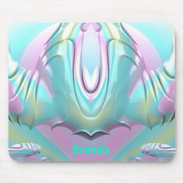 Mousepad BRENDA ~Lilac Aqua Verde Amarelo ~ Padrão Pastel ~