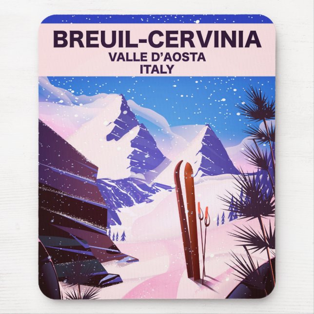 Mousepad Breuil-Cervinia, Valle d’Aosta, itália, poster de  (Frente)