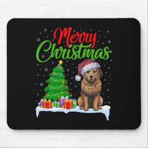 Mousepad Briard Dog Árvore de Natal Luz Engraçado Briard Xm