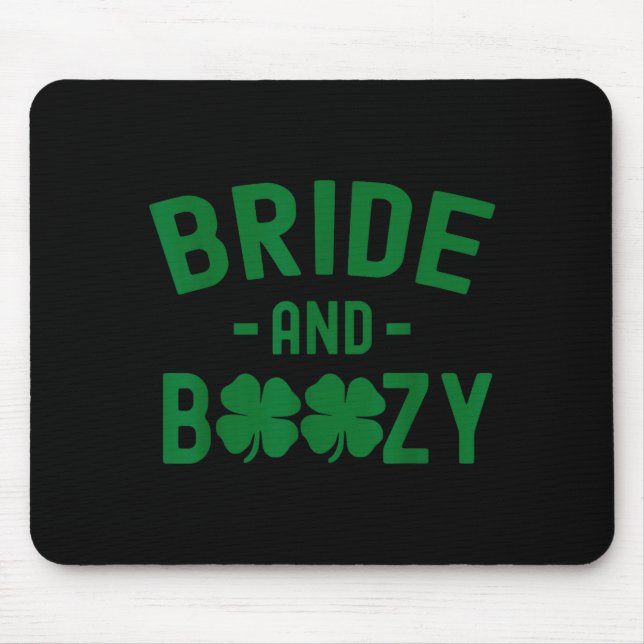 Mousepad Bride And Boozy Irish St Patrick's Day Funny Shamr (Frente)