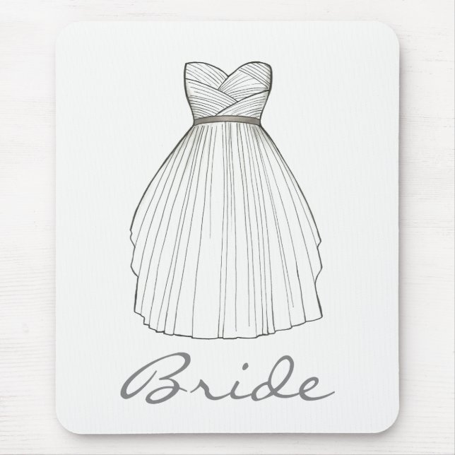 Mousepad BRIDE Bridal Bridal Casamento Princesa Vestida (Frente)