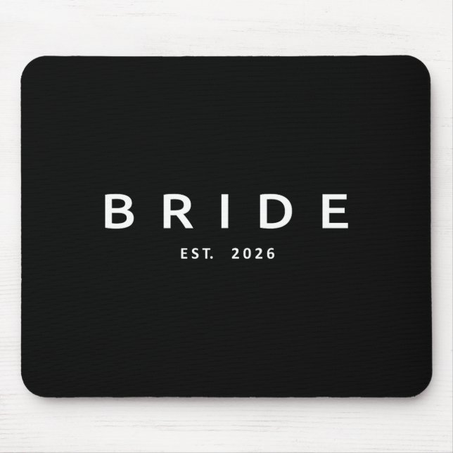 Mousepad Bride Est 2026 Bridal Shower Wedding Bachelorette (Frente)