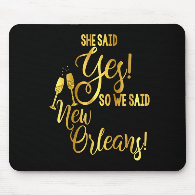 Mousepad Bridesmaid Shirt Bachelorette She Said Yes We New  (Frente)
