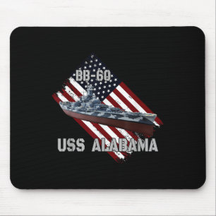 Mousepad Brigadeiro Uss Alabama Bb-60 &amp; navio de guerra