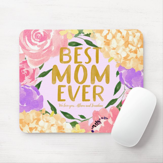 Mousepad Bright Floral Melhor Mãe Dia de as mães (Com mouse)