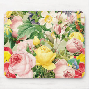 Mousepad Bright Vintage Rosa Floral Medley