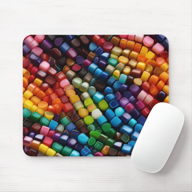 MOUSEPAD BRIGHTLY COLORED PLASTIC BEADS (Com mouse)