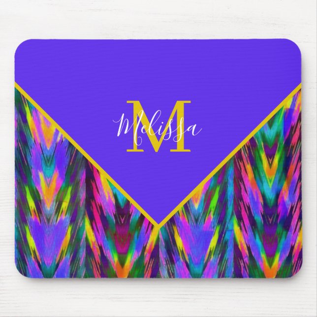 Mousepad Brilhante tribal chevron personalizado   (Frente)