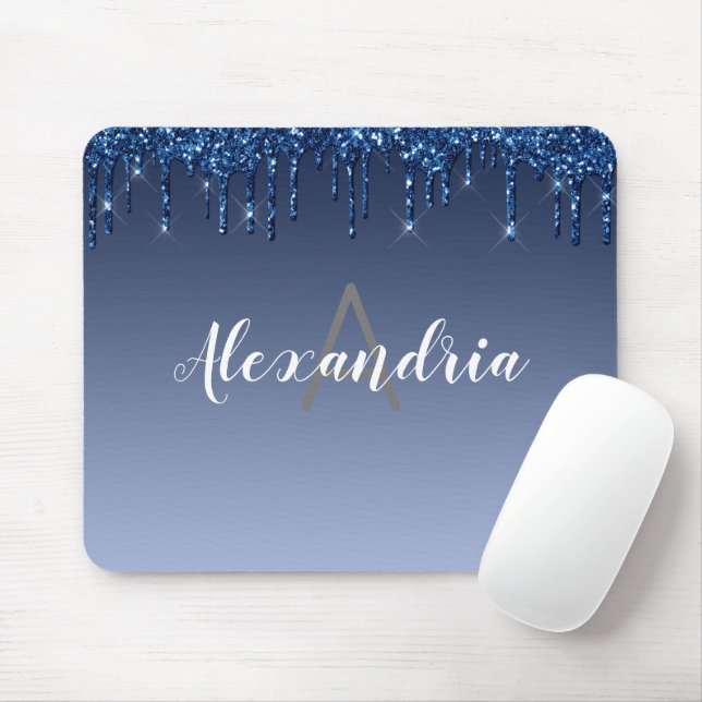Mousepad Brilho Azul Personalizado (Com mouse)
