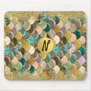 Mousepad Brilho chique do encanto das escalas do mar do