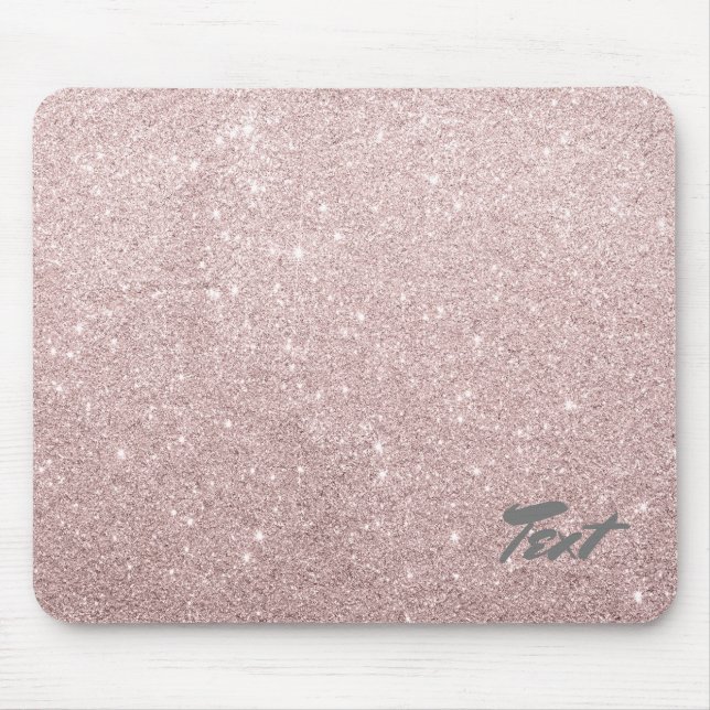 Mousepad brilho cor-de-rosa elegante do ouro (Frente)