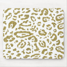 Brilho Dourado Estampa Animal Onça Branca Leopardo