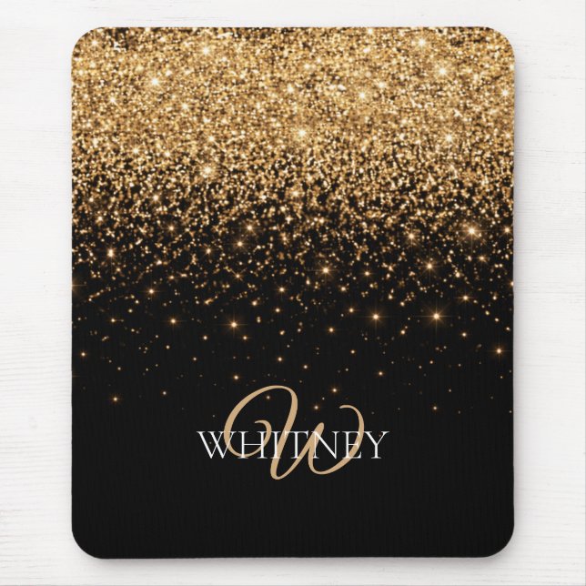 Mousepad Brilho Elegante Luxo Textura Brilho Dourado        (Frente)