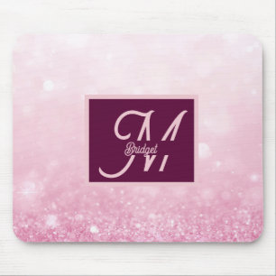 Mousepad Brilho Feminino Rosa Menina Gradiente Abstrato