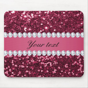 Mousepad Brilho grande e diamantes do falso do rosa quente