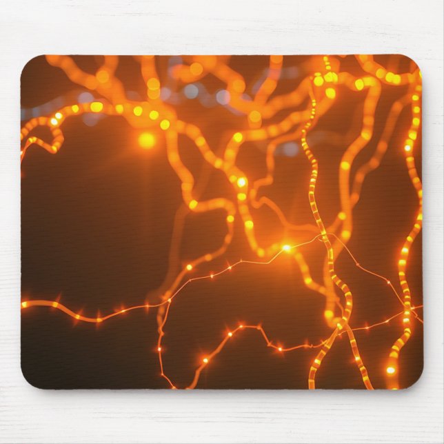 Mousepad Brilho Neural: Caminhos Elétricos de Luz (Frente)