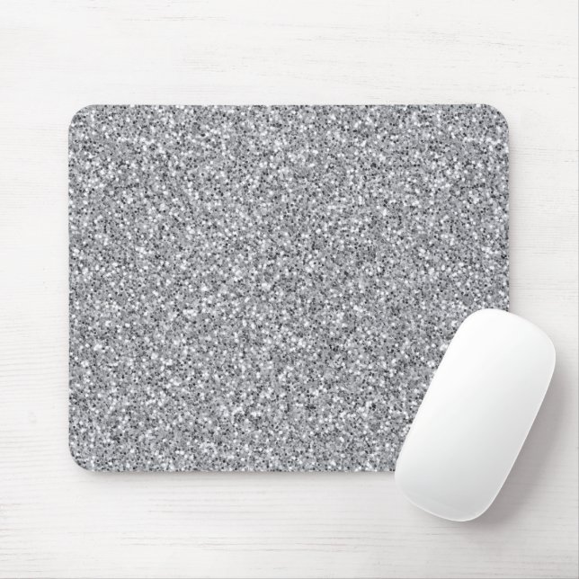 Mousepad Brilho Prateado Metálico (Com mouse)