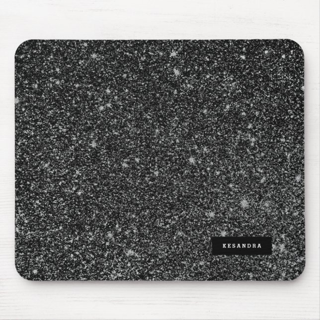 Mousepad Brilho preto e brilho branco e cintilação (Frente)