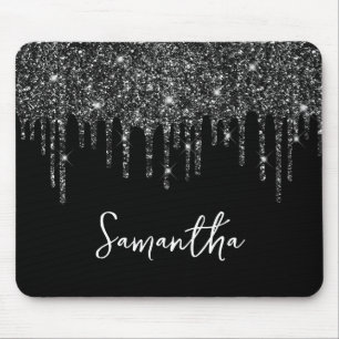 Mousepad Brilho Preto Gotejante Glam Nome