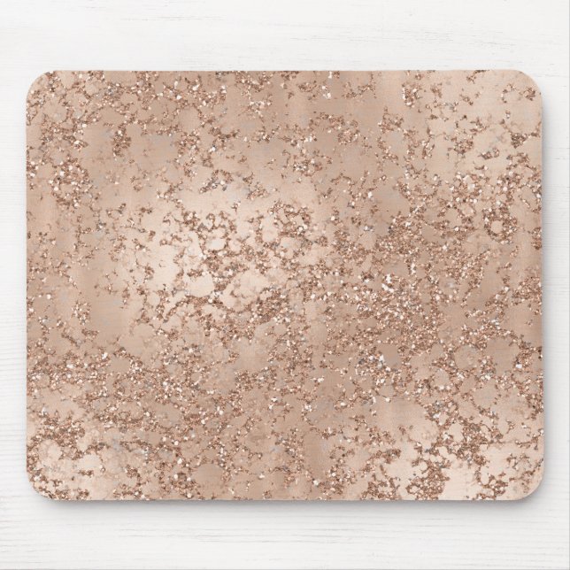 Mousepad Brilho Rosa Bege Dourado Rosa Glamour Fino Chic (Frente)