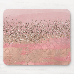 Mousepad Brilho Rosa Choque Marroquina Índia Princesa Glamo