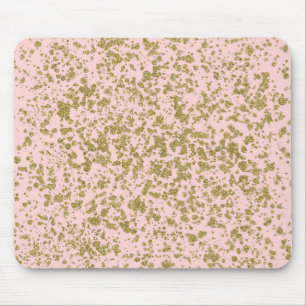Mousepad Brilho Rosa e Dourado Glamour Moderno Feminino