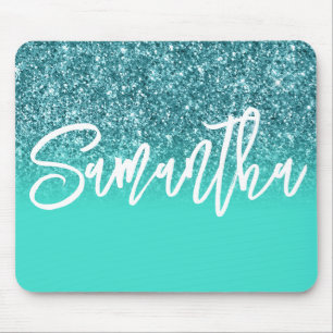 Mousepad Brilho Turquesa Luxo Ombre Personalizado