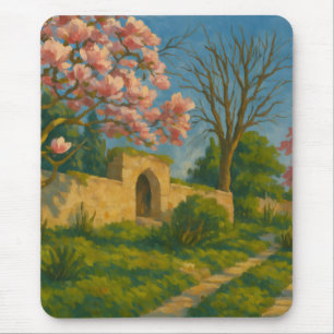 Mousepad Brilhos Gêmeos - Pintura do Caminho do Jardim Tran