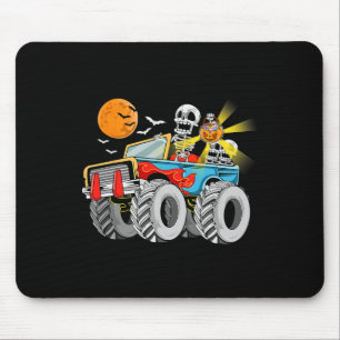 Mousepad Brincadeira Halloween Skeleton Monster Truck Kids