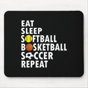 Mousepad Brincadeiras Comem Sono Jogador de Basquete Jovens