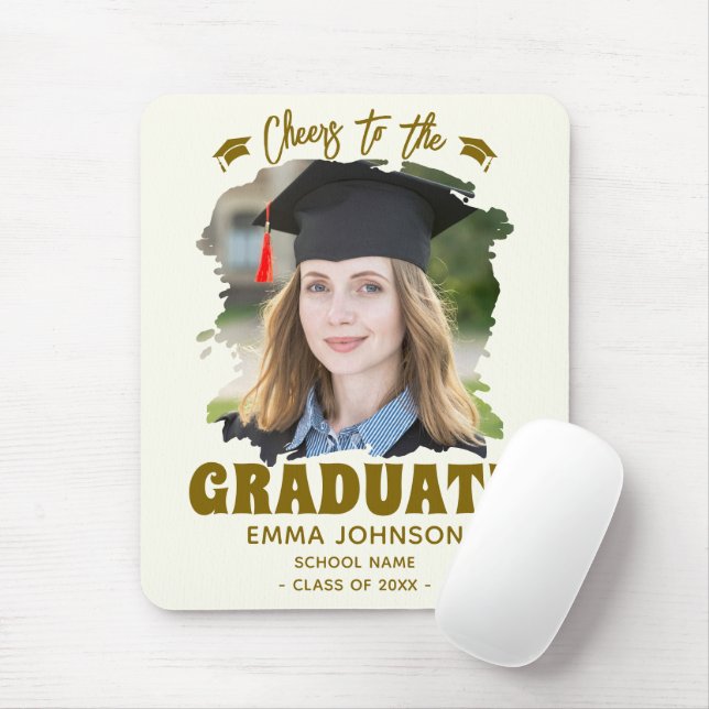 Mousepad Brinde ao Graduado Nome da Foto Personalizada Famí (Com mouse)